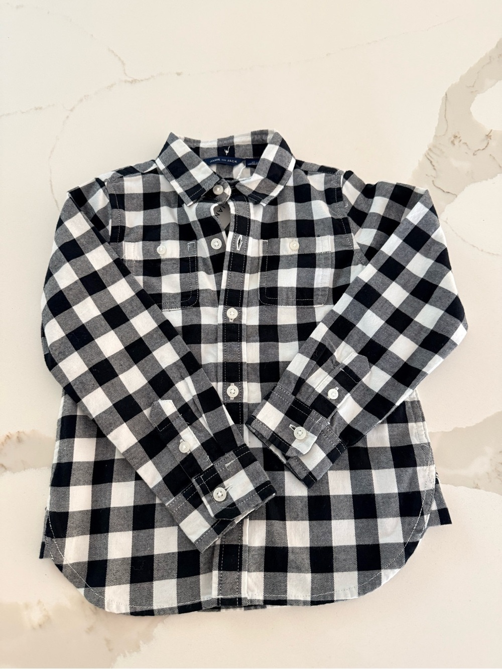 Janie and Jack plaid Cotton Flannel Button Down Shirt